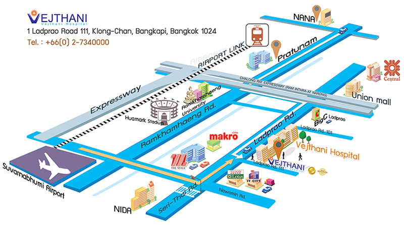 Vejthani Hospital Map (English Version)