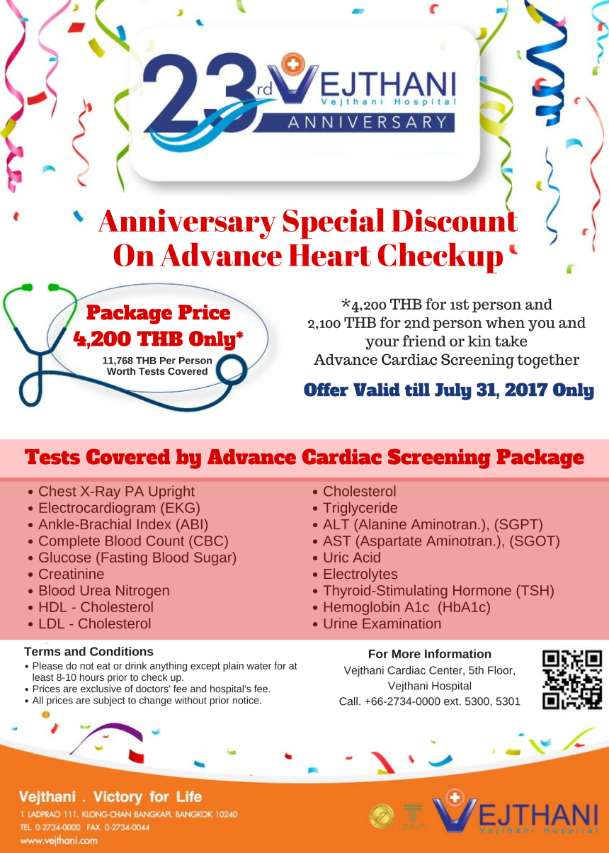 23rd Anniversary Special Discount on Advance Heart Checkup